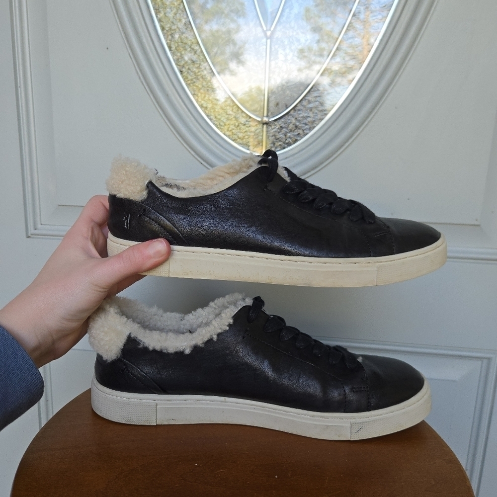 Frye Black Shearling Sneakers - Picture 10 of 11